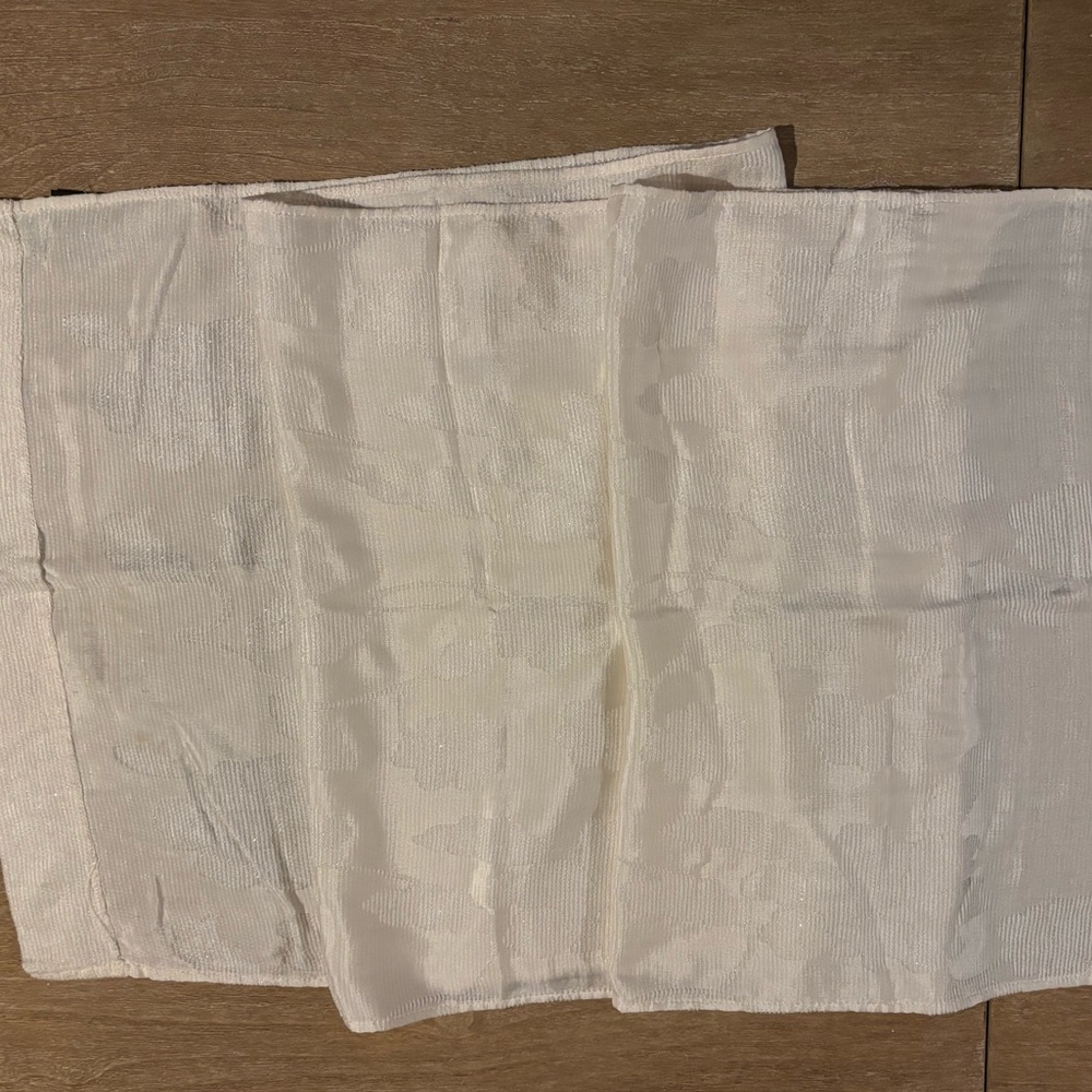 Giorgio Armani Cream Textured Fabric Scarf